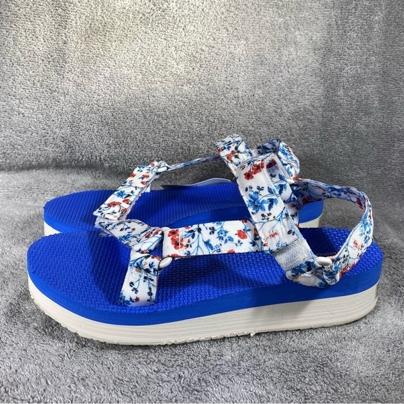 Time And Tru Sandal’s Women’s Size 9 NWT Blue Velcro Closure - Picture 6 of 10